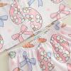 imageKuriozud Toddler Girl Summer Silk Satin Pajama Set Baby Western Summer Pjs Girl Feather Trim Sleeve Nightgown PjsEasterpink