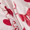 imageKuriozud First Valentines Baby Girl Outfit Newborn Heart Footed Jumpsuit Ruffle Zipper Romper Baby Coming Home OutfitValentines Heart Bowred