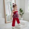 imageKuriozud 4th of July Outfit Baby Girl Smocked Tank TopWide Leg Pants Set Kids Toddler Girl Fourth of July Clothes4th July Usa Tutu Red