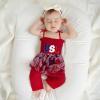 imageKuriozud 4th of July Outfit Baby Girl Smocked Tank TopWide Leg Pants Set Kids Toddler Girl Fourth of July Clothes4th July Usa Tutu Red