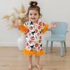 imageKuriozud Baby Girl Pajamas Newborn Button Down Romper Jumpsuit Feather Trim Nightgown Infant Sleepwear OnePiece Summer PjsHalloween Pumpkin Orange