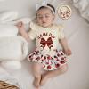 imageKuriozud My First 4th of July Outfit Baby Girl Romper Onesie BodysuitRuffle Tutu Shorts Bloomer 1st Fourth of July ClothesFootball Khaki
