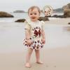 imageKuriozud My First 4th of July Outfit Baby Girl Romper Onesie BodysuitRuffle Tutu Shorts Bloomer 1st Fourth of July ClothesFootball Khaki