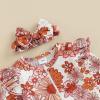 imageKuriozud Newborn Baby Girl Boy Footie Romper One Piece Jumpsuit Sleeper Infant ClothesFlower Footie Red