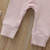 imageKuriozud Newborn Infant Unisex Baby Boy Girl Clothes Button Romper Jumpsuit Basic One Piece OutfitsLong Sleeve One Piece Pink
