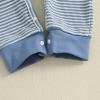 imageKuriozud Newborn Infant Unisex Baby Boy Girl Clothes Button Romper Jumpsuit Basic One Piece OutfitsStriped Long Sleeve With Hat Blue
