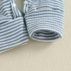 imageKuriozud Newborn Infant Unisex Baby Boy Girl Clothes Button Romper Jumpsuit Basic One Piece OutfitsStriped Long Sleeve With Mittens Blue