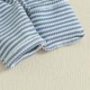 imageKuriozud Newborn Infant Unisex Baby Boy Girl Clothes Button Romper Jumpsuit Basic One Piece OutfitsStriped Long Sleeve With Mittens Blue