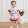 imageKuriozud Toddler Girl Pajamas 4th Of July Baby Silk Satin Nightgown Girls Fourth Of July Pjs Button Down 2Pcs Pajamas SetIce Cream White