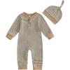 Striped Striped Long Sleeve With Hat Khaki