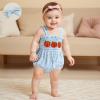 imageKuriozud 4th of July Outfits Baby Girl USA Romper Fourth of July Onesie Independence Day Bodysuit Memorial Day ClothesHalloween Blue Pumpkin