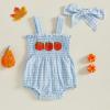 imageKuriozud 4th of July Outfits Baby Girl USA Romper Fourth of July Onesie Independence Day Bodysuit Memorial Day ClothesHalloween Blue Pumpkin