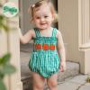 imageKuriozud 4th of July Outfits Baby Girl USA Romper Fourth of July Onesie Independence Day Bodysuit Memorial Day ClothesHalloween Green Pumpkin