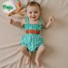 imageKuriozud 4th of July Outfits Baby Girl USA Romper Fourth of July Onesie Independence Day Bodysuit Memorial Day ClothesHalloween Green Pumpkin
