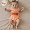 imageKuriozud 4th of July Outfits Baby Girl USA Romper Fourth of July Onesie Independence Day Bodysuit Memorial Day ClothesHalloween Orange Pumpkin