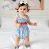 imageKuriozud 4th of July Outfits Baby Girl USA Romper Fourth of July Onesie Independence Day Bodysuit Memorial Day ClothesHalloween Sky Blue Pumpkin