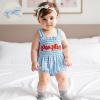 imageKuriozud 4th of July Outfits Baby Girl USA Romper Fourth of July Onesie Independence Day Bodysuit Memorial Day ClothesHalloween Sky Blue Pumpkin