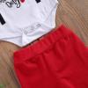 imageKuriozud Baby My First Valentines Outfits Long Sleeve Romper Bodysuit Top Pants Hat 3 Piece Clothes SetA Valentines Outfits a