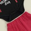 imageKuriozud Baby My First Valentines Outfits Long Sleeve Romper Bodysuit Top Pants Hat 3 Piece Clothes SetMy First Valentines Black
