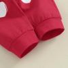 imageKuriozud Baby My First Valentines Outfits Long Sleeve Romper Bodysuit Top Pants Hat 3 Piece Clothes SetMy First Valentines Black