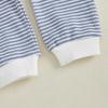 imageKuriozud Newborn Baby Boy Clothes Long Sleeve Collared Romper Botton Jumpsuit Waffle Fall Winter One Piece OutfitStriped Blue