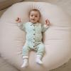 imageKuriozud Newborn Baby Boy Clothes Long Sleeve Collared Romper Botton Jumpsuit Waffle Fall Winter One Piece OutfitStriped Green