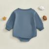 imageKuriozud Newborn Baby Boy Girl Bubble Romper Funny Letter Long Sleeve Oversized Sweater Tops Fall Winter Clothes1st Football Year Blue