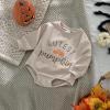 imageKuriozud Newborn Baby Boy Girl Bubble Romper Funny Letter Long Sleeve Oversized Sweater Tops Fall Winter ClothesCutest Pumpkin in the Patch Khaki