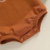 imageKuriozud Newborn Baby Boy Girl Bubble Romper Funny Letter Long Sleeve Oversized Sweater Tops Fall Winter ClothesEmbroidered Pumpkin Brown