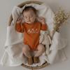 imageKuriozud Newborn Baby Boy Girl Bubble Romper Funny Letter Long Sleeve Oversized Sweater Tops Fall Winter ClothesEmbroidered Pumpkin Brown