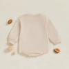 imageKuriozud Newborn Baby Boy Girl Bubble Romper Funny Letter Long Sleeve Oversized Sweater Tops Fall Winter ClothesFootball Eagle Beige