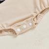imageKuriozud Newborn Baby Boy Girl Bubble Romper Funny Letter Long Sleeve Oversized Sweater Tops Fall Winter ClothesFootball Eagle Beige