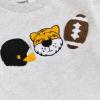 imageKuriozud Newborn Baby Boy Girl Bubble Romper Funny Letter Long Sleeve Oversized Sweater Tops Fall Winter ClothesFootball Tiger Grey