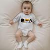 imageKuriozud Newborn Baby Boy Girl Bubble Romper Funny Letter Long Sleeve Oversized Sweater Tops Fall Winter ClothesFootball Tiger Grey