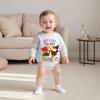 imageKuriozud Newborn Baby Boy Girl Bubble Romper Funny Letter Long Sleeve Oversized Sweater Tops Fall Winter ClothesJust a Boy Who Loves Dinosaurs Grey