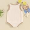 imageKuriozud Newborn Infant Baby Boy Girl 95 Cotton Sleeveless Bodysuit Romper Tank Top Romper Basic Summer Clothes 3 6 9 MonthsColor Block Beige