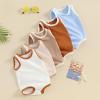 imageKuriozud Newborn Infant Baby Boy Girl 95 Cotton Sleeveless Bodysuit Romper Tank Top Romper Basic Summer Clothes 3 6 9 MonthsColor Block Beige