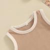 imageKuriozud Newborn Infant Baby Boy Girl 95 Cotton Sleeveless Bodysuit Romper Tank Top Romper Basic Summer Clothes 3 6 9 MonthsColor Block Coffee