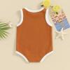 imageKuriozud Newborn Infant Baby Boy Girl 95 Cotton Sleeveless Bodysuit Romper Tank Top Romper Basic Summer Clothes 3 6 9 MonthsColor Block Light Brown