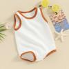 imageKuriozud Newborn Infant Baby Boy Girl 95 Cotton Sleeveless Bodysuit Romper Tank Top Romper Basic Summer Clothes 3 6 9 MonthsColor Block White