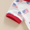imageKuriozud Toddler Boy 4th Of July Outfit Baby Boy American Flag Print T Shirts Tops Shorts Set Fourth of July Summer ClothesAmerican Flag White