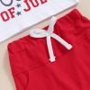 imageKuriozud Toddler Boy 4th Of July Outfit Baby Boy American Flag Print T Shirts Tops Shorts Set Fourth of July Summer ClothesFirst 4th of July White
