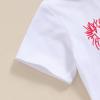 imageKuriozud Toddler Boy 4th Of July Outfit Baby Boy American Flag Print T Shirts Tops Shorts Set Fourth of July Summer ClothesFirst 4th of July White