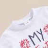 imageKuriozud Toddler Boy 4th Of July Outfit Baby Boy American Flag Print T Shirts Tops Shorts Set Fourth of July Summer ClothesFirst 4th of July White