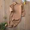 imageKuriozud Unisex Baby Boy Girl Zipper Romper Jumpsuit One Piece OutfitsA Brown