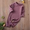 imageKuriozud Unisex Baby Boy Girl Zipper Romper Jumpsuit One Piece OutfitsA Purple