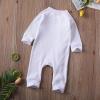imageKuriozud Unisex Baby Boy Girl Zipper Romper Jumpsuit One Piece OutfitsA White