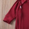 imageKuriozud Unisex Baby Boy Girl Zipper Romper Jumpsuit One Piece OutfitsA Wine Red