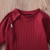 imageKuriozud Unisex Baby Boy Girl Zipper Romper Jumpsuit One Piece OutfitsA Wine Red