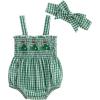 imageKuriozud 4th of July Outfits Baby Girl USA Romper Fourth of July Onesie Independence Day Bodysuit Memorial Day ClothesGreen Golf